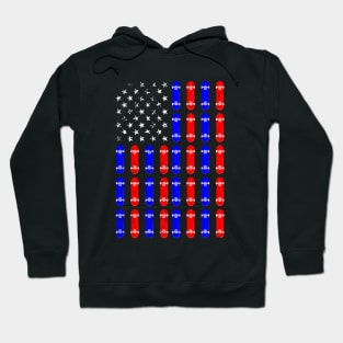 Skateboard Skateboarding Skater American Flag Patriotic Hoodie